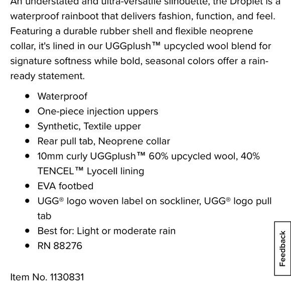 Ugg “Droplet” rain boot - Picture 8 of 8